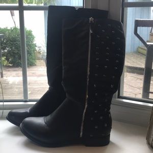 Black studded boots